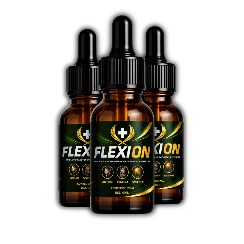 Frascos do suplemento natural Flexi-on